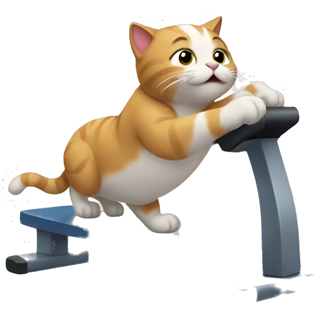Cat working out emoji