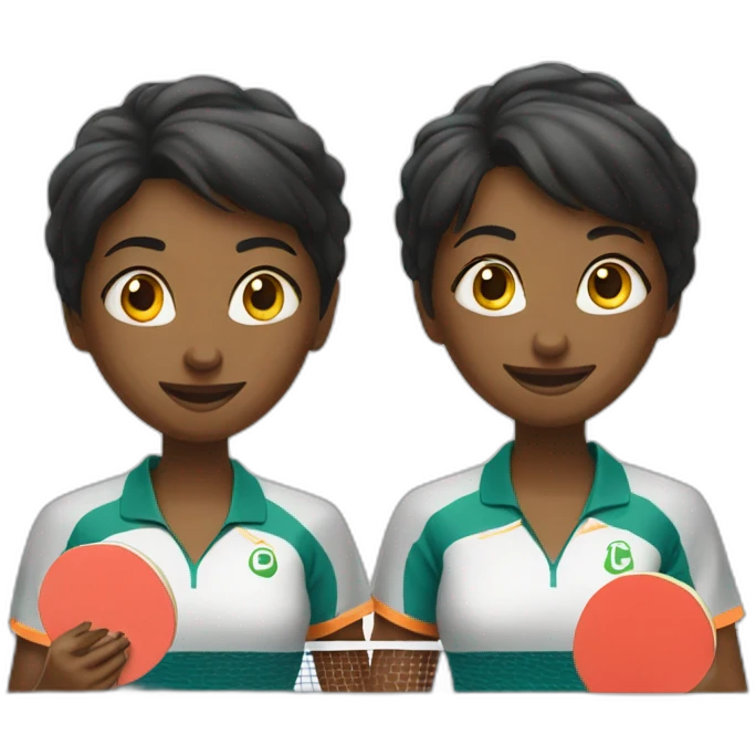two women play table tennis emoji
