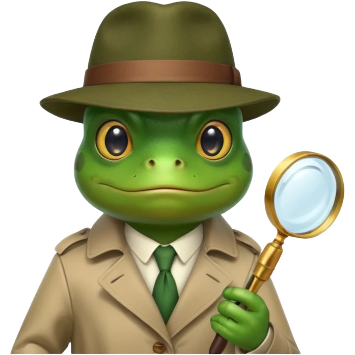 Frog detective  emoji