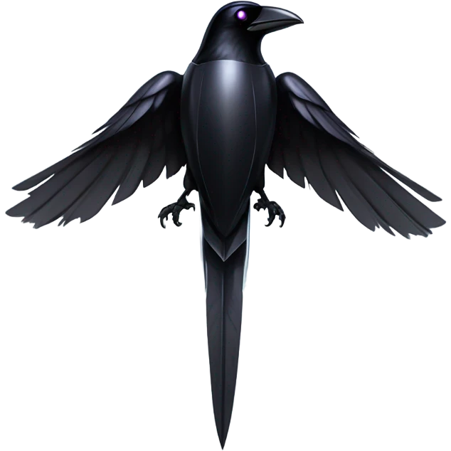 Raven riding a rocket emoji