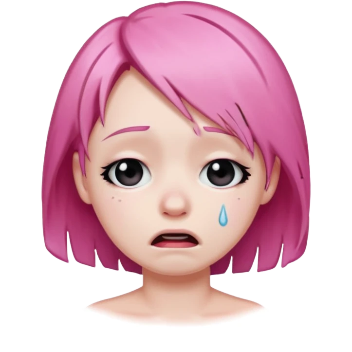 emo with pink hair crying emoji