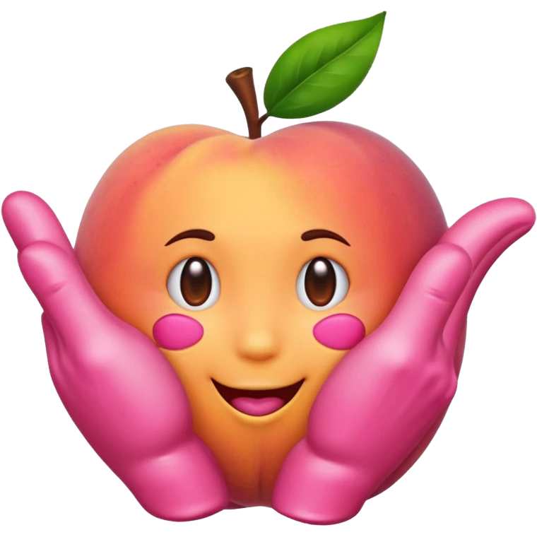 Emoji Peach with hand prints emoji