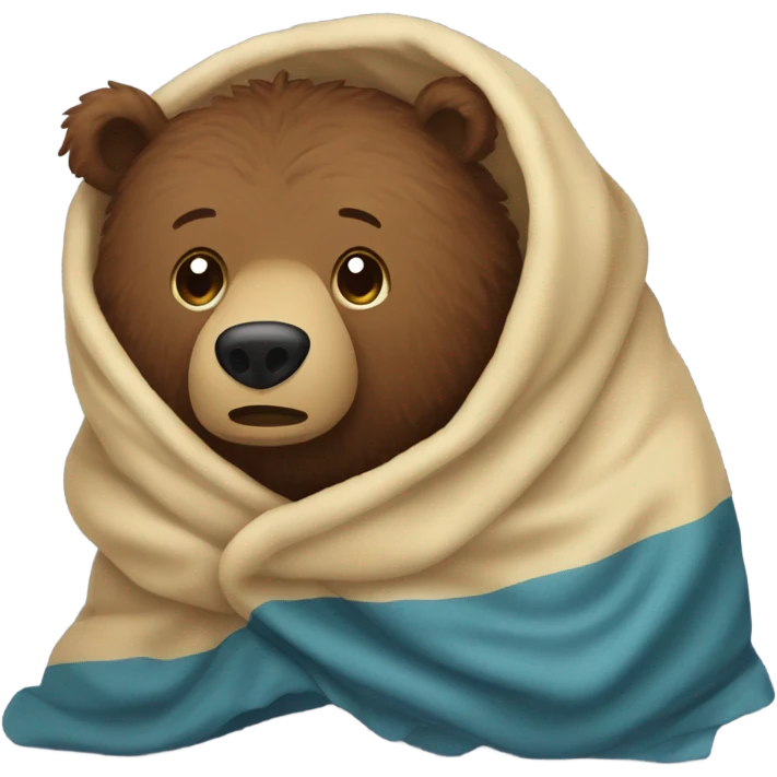 I want a emoji of a brown bear, adding under a blanket because he’s scared of something emoji