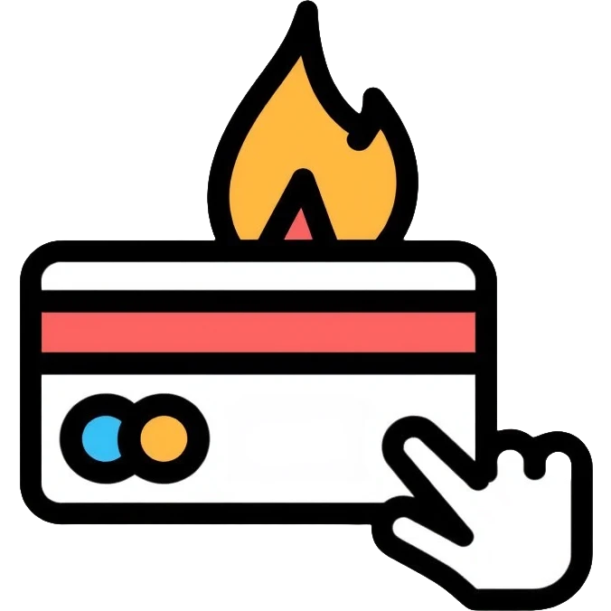 Gazprom Pay logo with credit card and gas flame symbol, payment app icon emoji