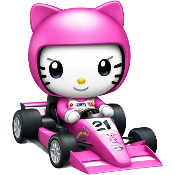 Hello Kitty riding a formula  emoji