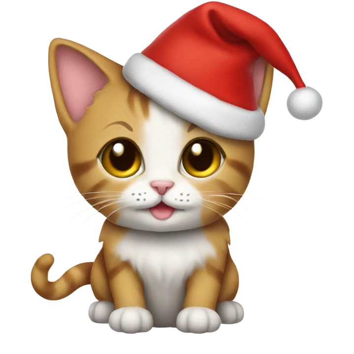 Kitten in Santa costume emoji