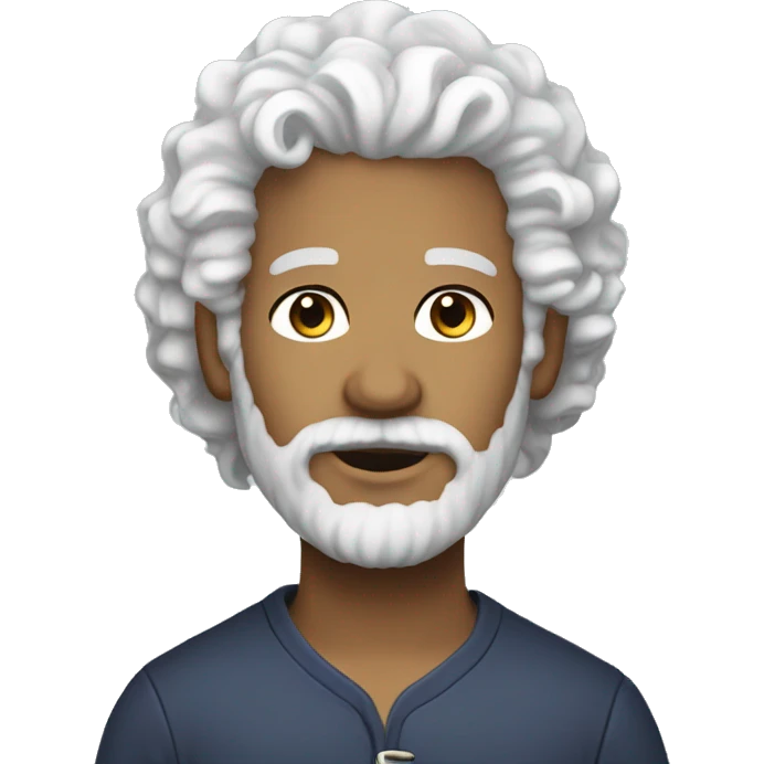 Pastor white curly hair beard emoji