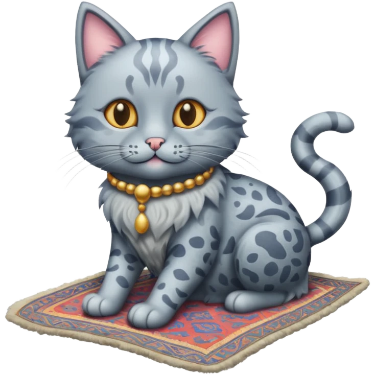 cat suffer on flying carpet emoji