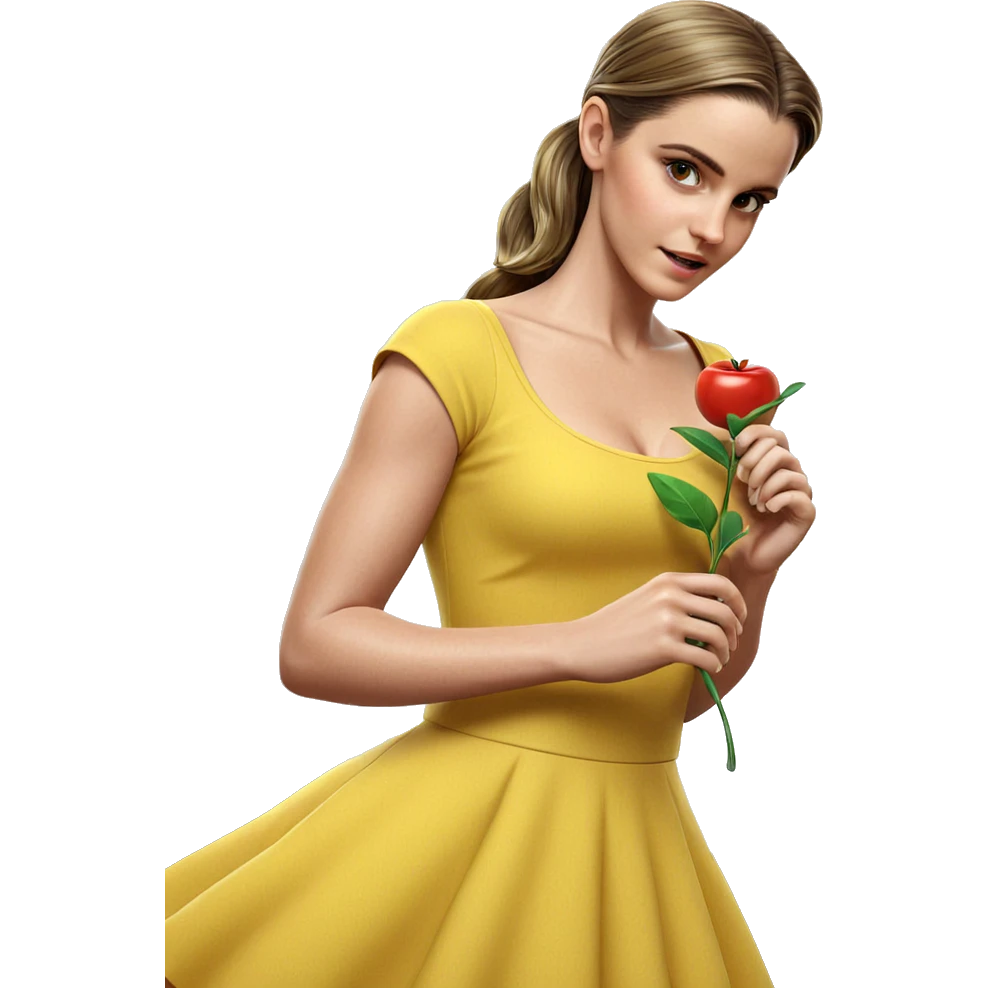 girl in yellow dress indoors emoji