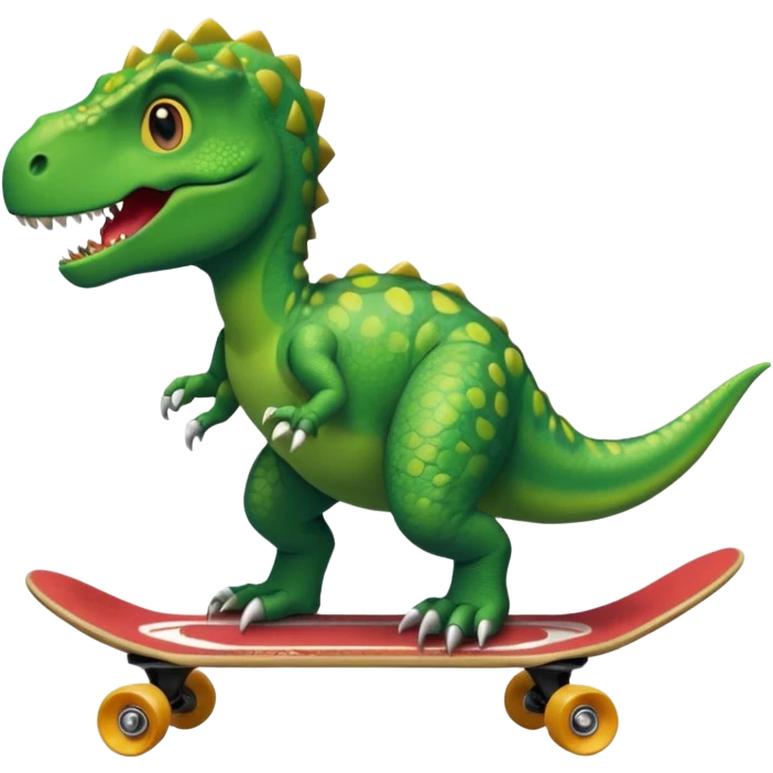 Dinosaur on a skateboard emoji