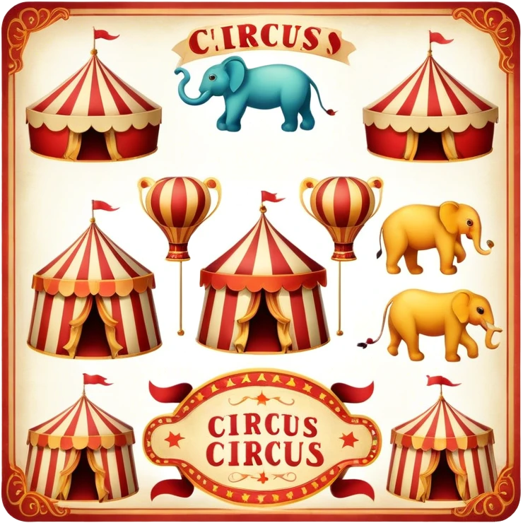 Vintage circus flyers emoji