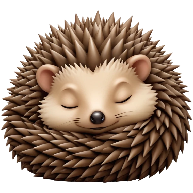 Sleeping baby hedgehog curled up emoji