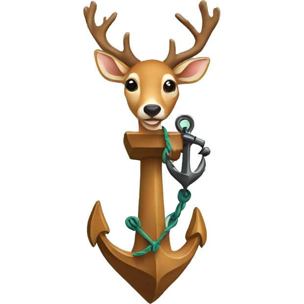 Deer Climbing Anchor emoji