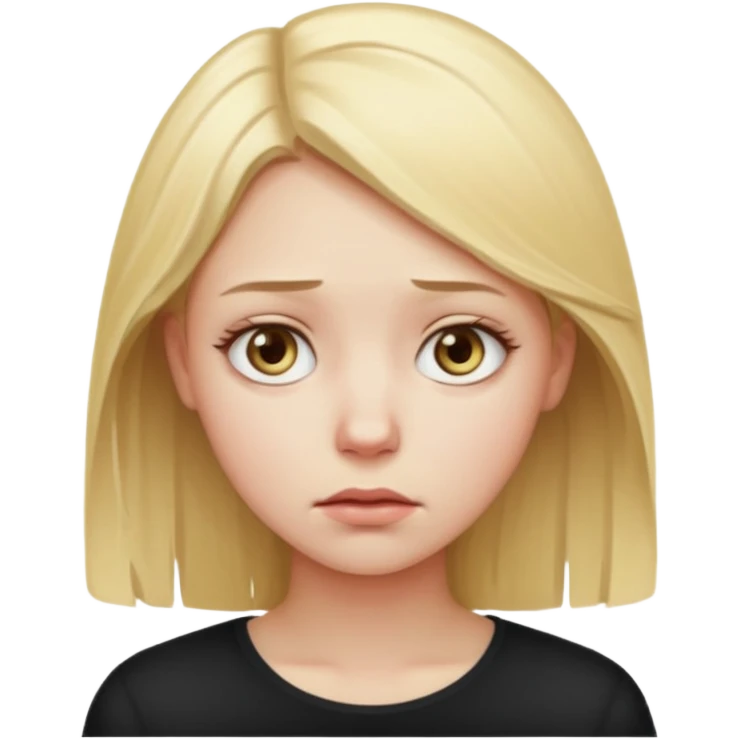 A young blond wowam having the blues emoji