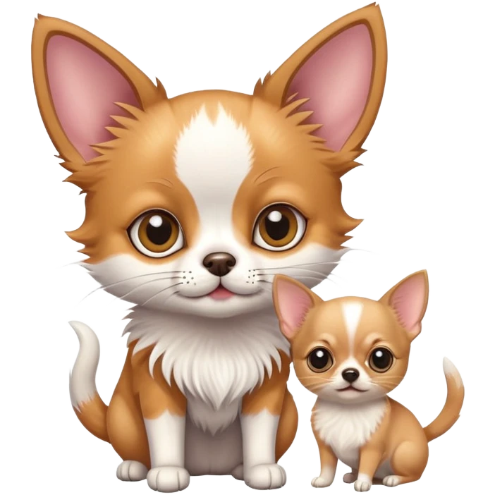 Cat and a chihuahua  emoji