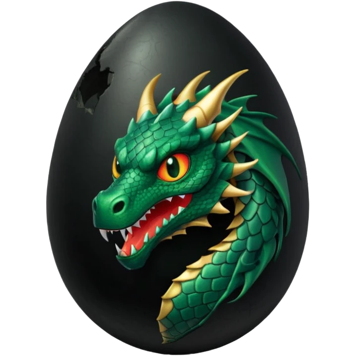 black egg cracked dragon emoji