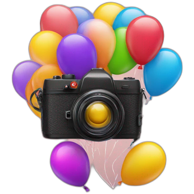 colorful balloons camera emoji