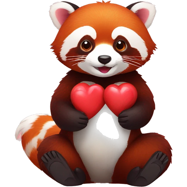 red panda with heart emoji