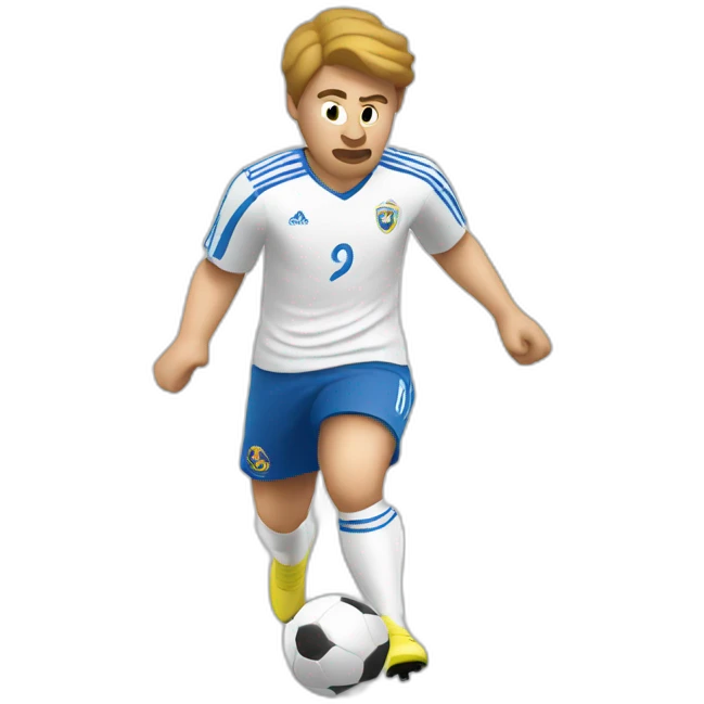 White European football player shooting the ball emoji