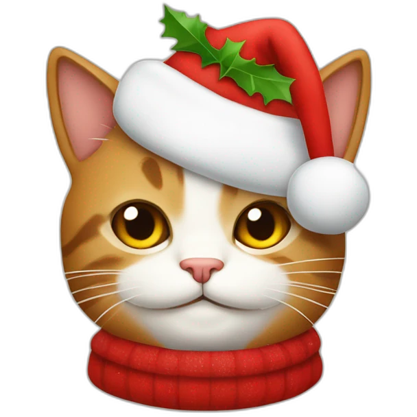 Gato disfrazado de papá Noel emoji