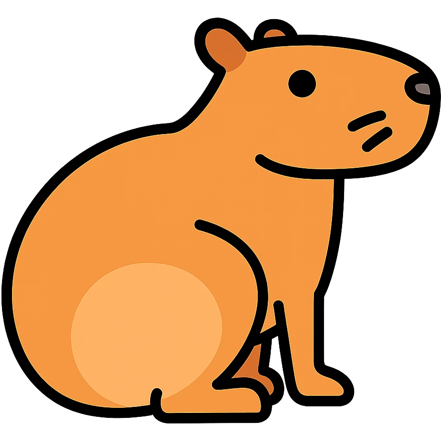 A capybara with a large butt emoji