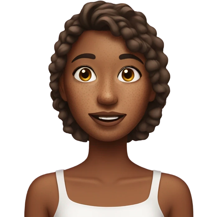 Freackle face girl skincare on her face emoji