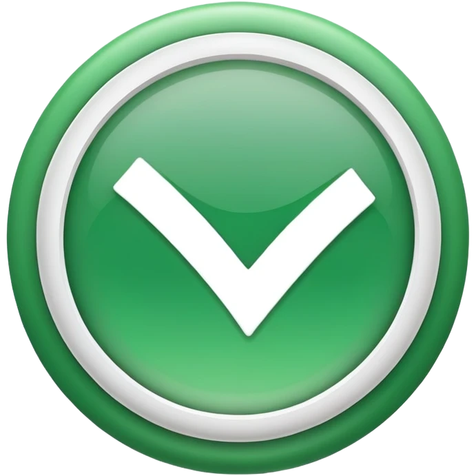 create a green circle in side show ✔️ tick in wight color   emoji