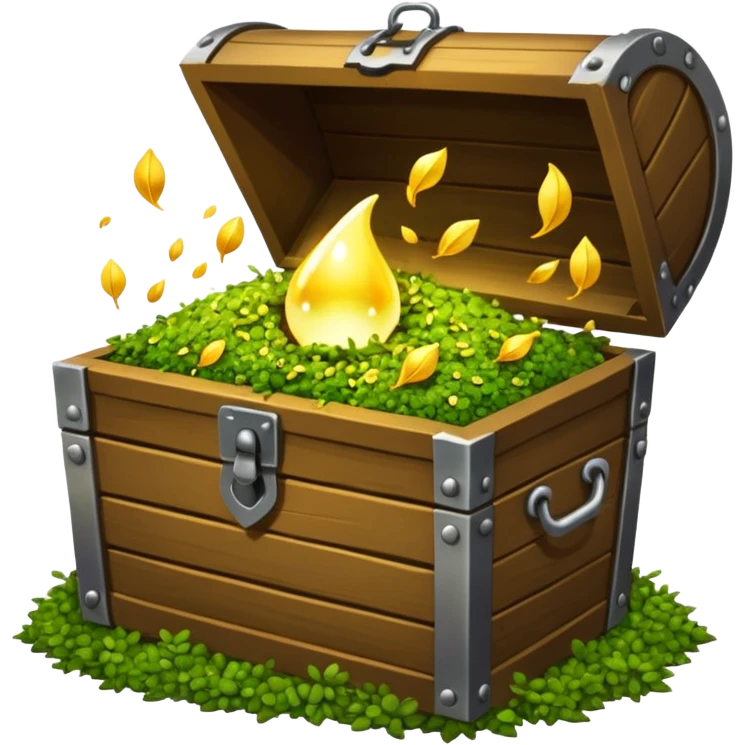 moss treasure chest spilling glowing seeds emoji