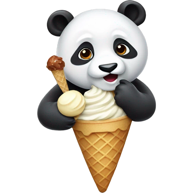 Panda eating ice cream emoji