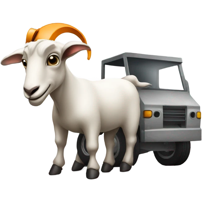 Goat with a cement mixer emoji