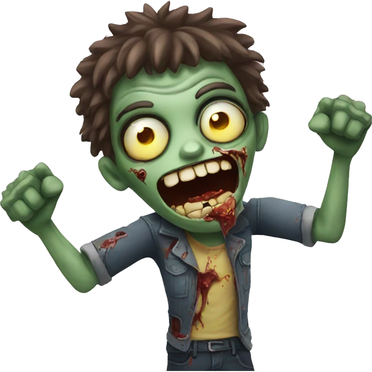 Zombie cheers emoji