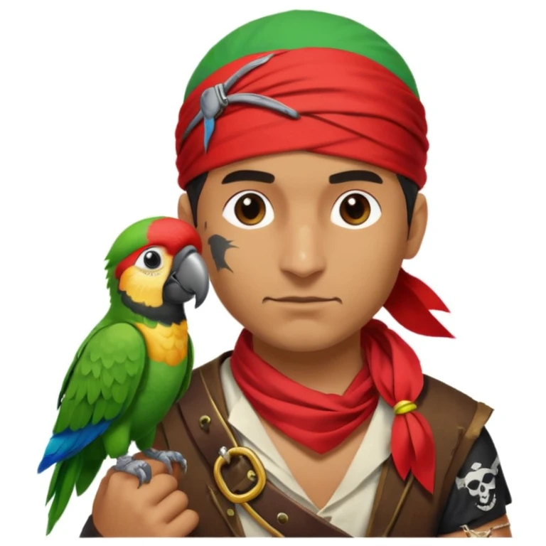 pirate and parrot emoji