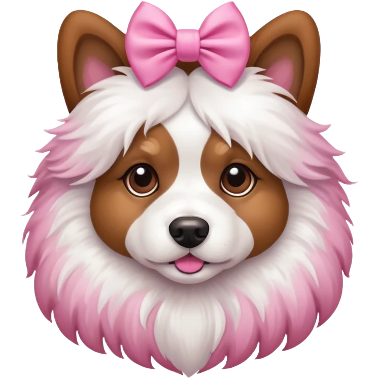 Perro con un moñito rosa  emoji