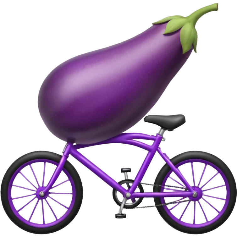 Eggplant riding a bike  emoji