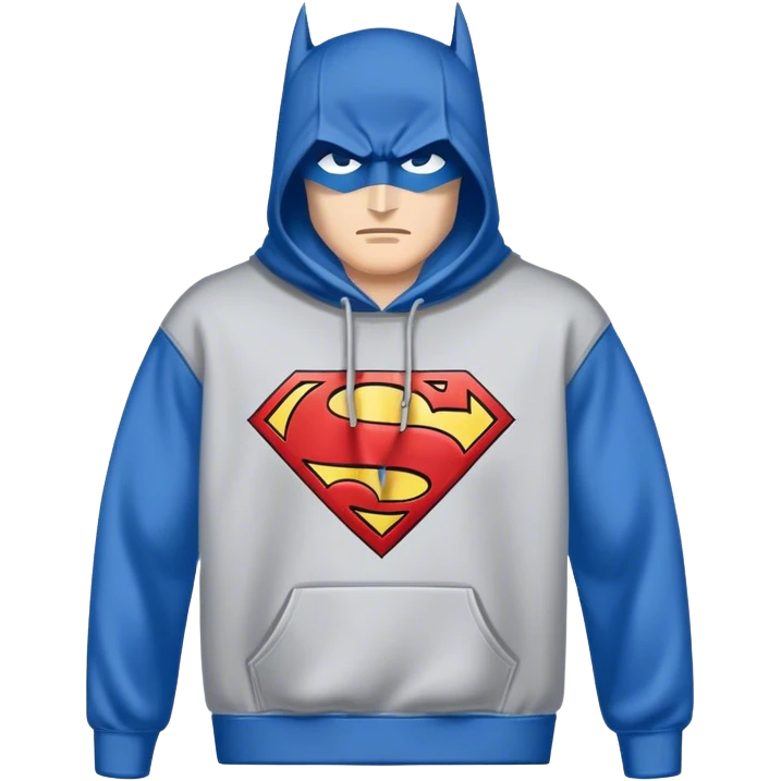 Half Superman Batman  logo hoodie emoji
