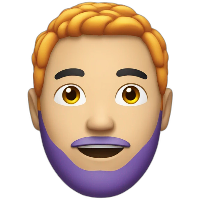 an asian man with colorful hair no mustache emoji