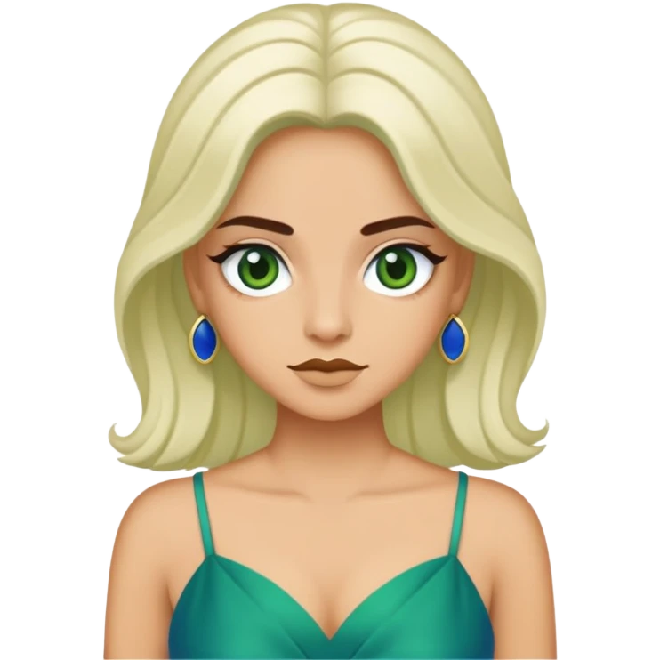 uma   garota      fofa    de     oculos  cabelo      loiro    olhos   verdes    e   vestido    azul    emoji