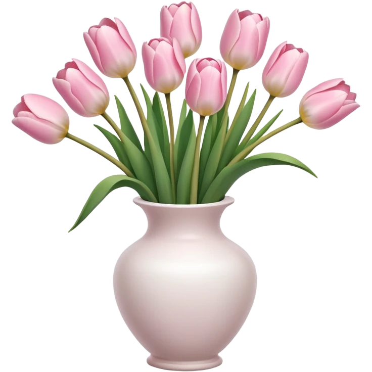 Light pink tulips in white vase emoji