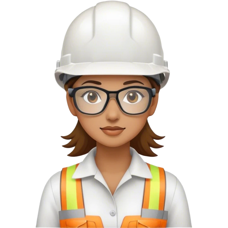 ingeniera mujer con casco blanco Y LENTE emoji