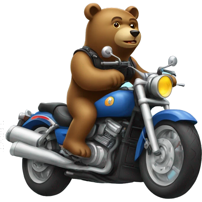 bear riding motorcycle emoji