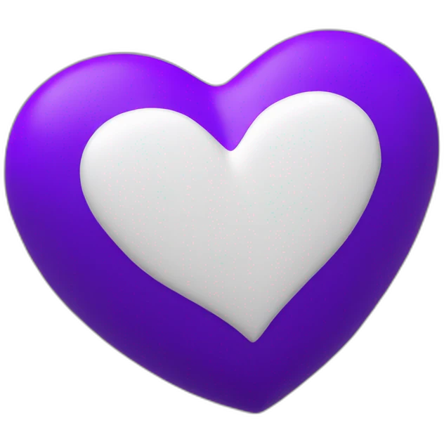 Purple Heart, Oblique view, 3d emoji