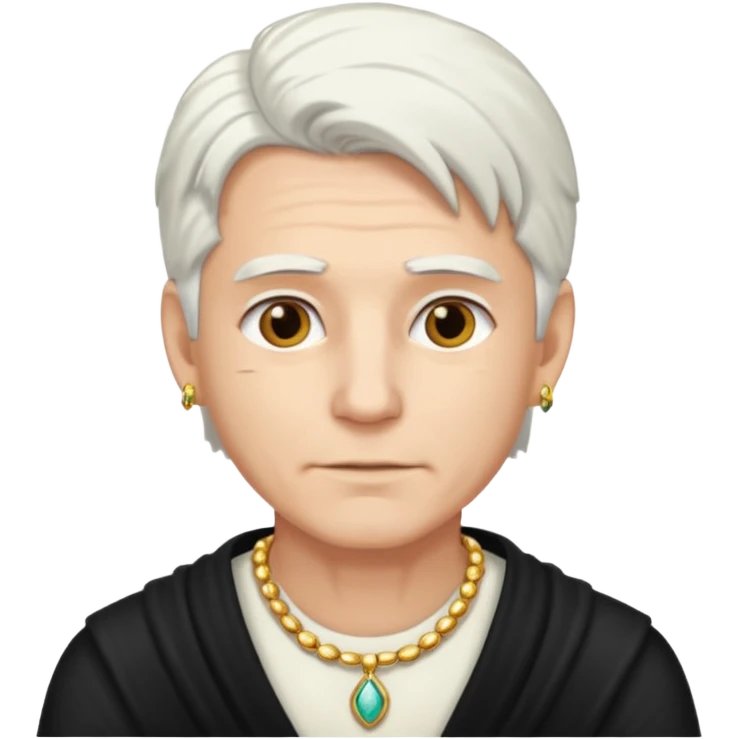 white haired man with jewelry emoji