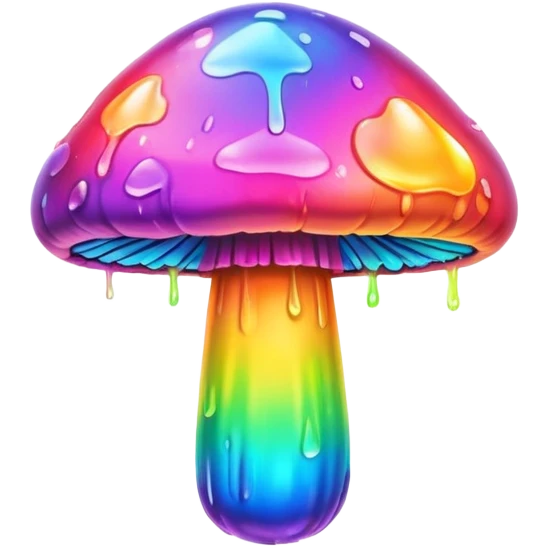  melting neon rainbow mushroom  emoji