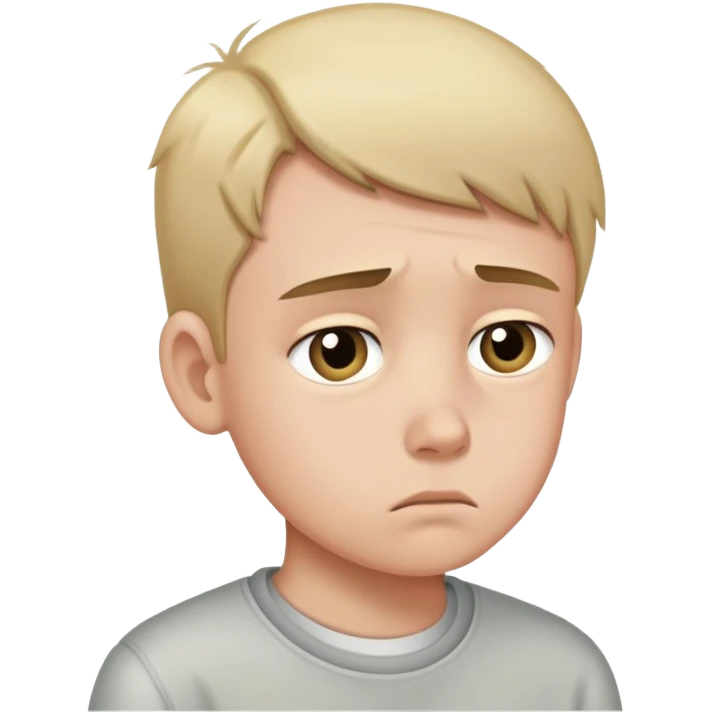 Sad boy watching father leave emoji