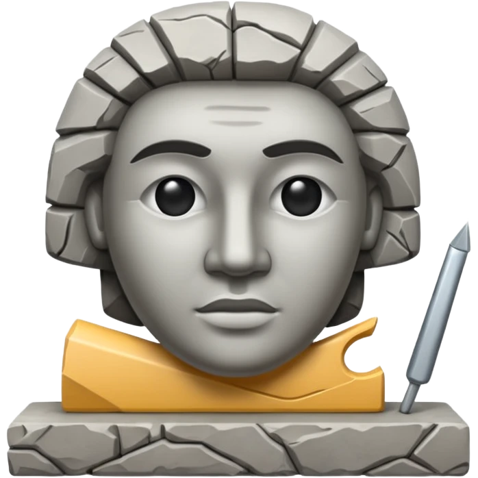 
half sculpture, with chisel emoji