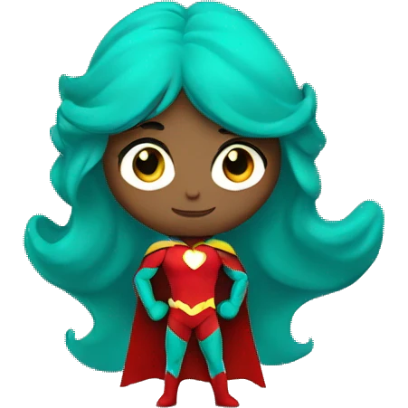 superhero standing with teal and red costume, gender neutral emoji