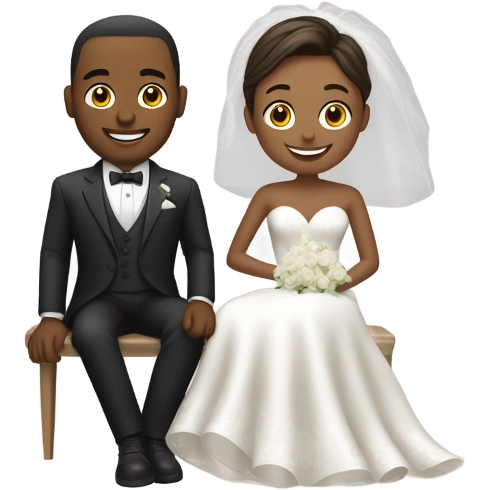 bride and groom sitting emoji