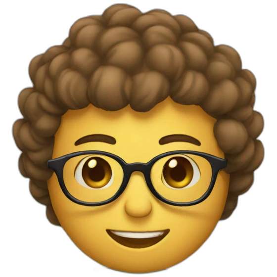 Emoji wearing glasses and reading a book emoji
