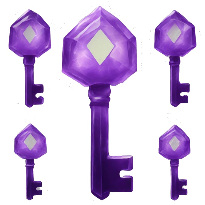 glassy amethyst key emoji