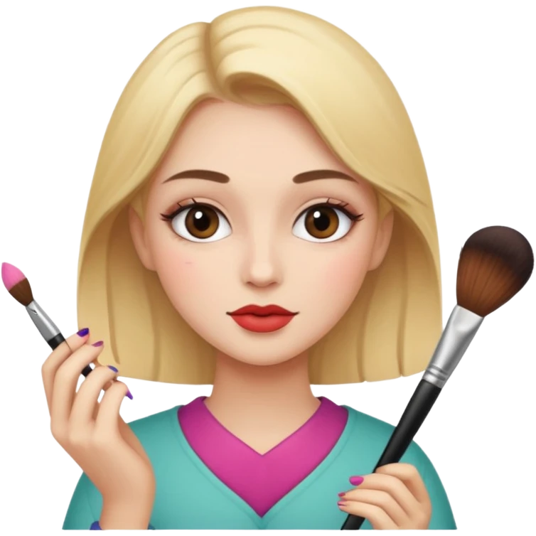 یک دختری که دارد ارایش می کند emoji